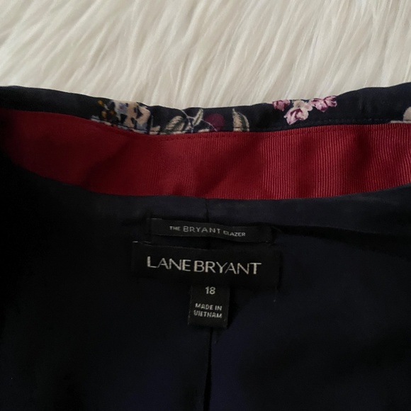 LANE BRYANT UEC Navy Blue Floral Print Blazer Suit Jacket - Picture 2 of 12